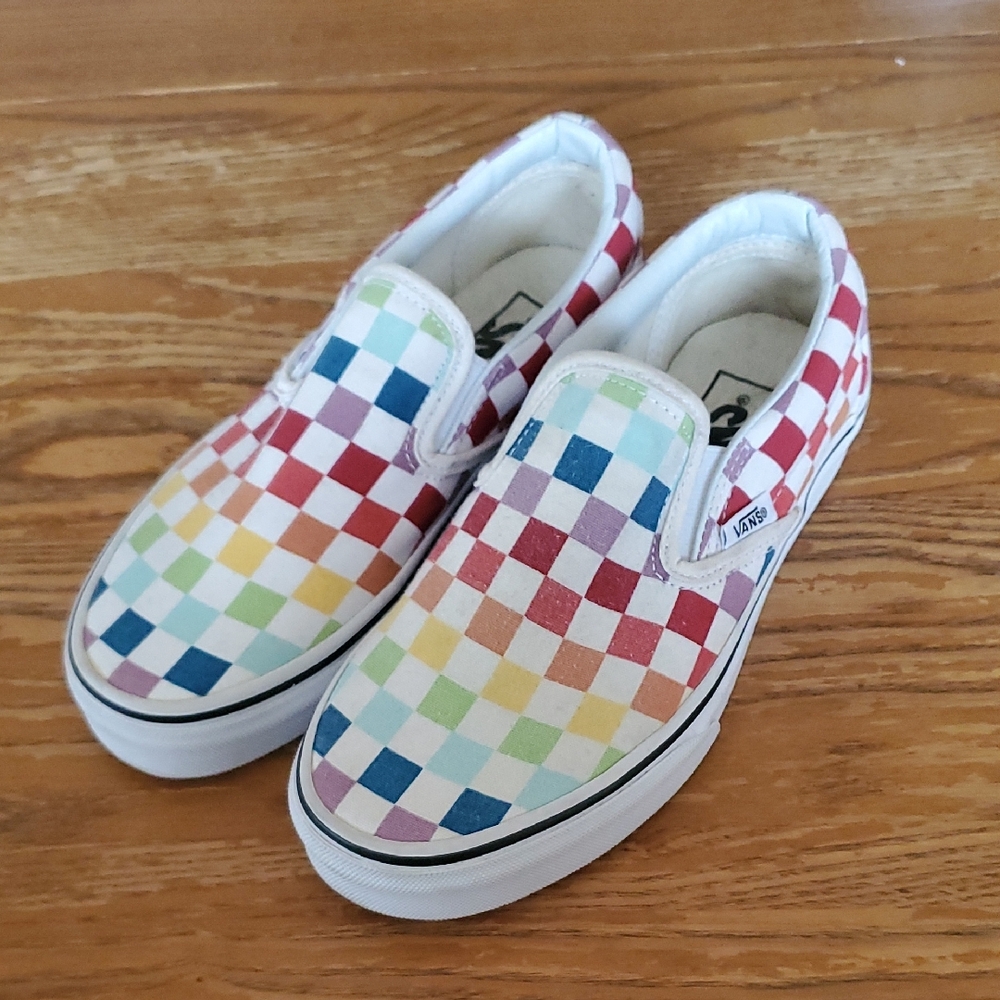 Vans Kids Checkered Slip-On Sneakers - Multicolor
